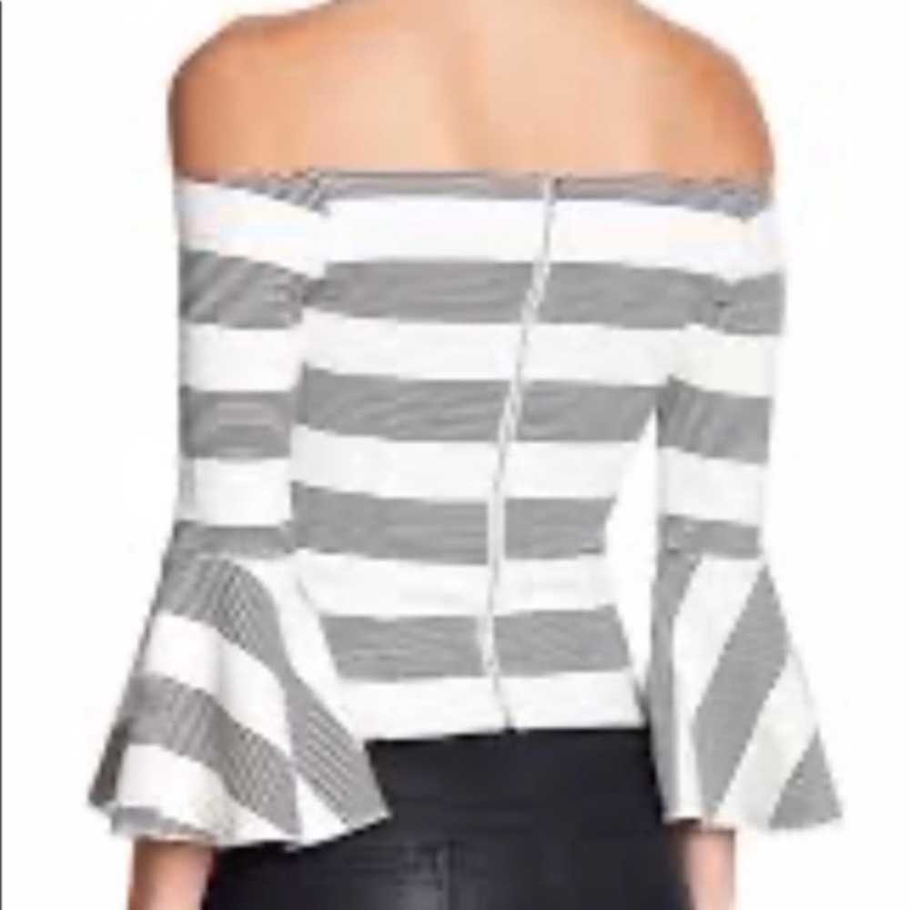 Line & Dot | Ella Off-the-Shoulder Striped Blouse - Picture 4 of 5